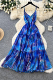 Tiered Sundress with Leaf Print