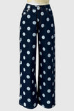 Polka Dot Denim Straight Jeans