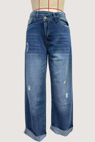 Stylish Straight-Leg Denim Jeans