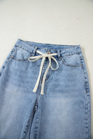 Split-Hem Straight Jeans