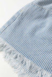 Striped Elastic-Waist Casual Shorts