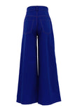High-Waist Wide-Leg Casual Pants