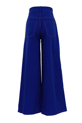 High-Waist Wide-Leg Casual Pants