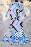Geometric Pattern Skirt Set