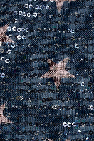 Star-Patterned Sequin Casual Shorts