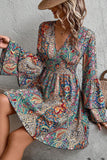 V-Neck Paisley Cocktail Dress