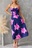 Floral A-Line Spaghetti Strap Dress