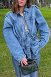 Tie-Waist Denim Jacket