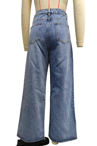 Pearl-Studded Straight-Leg Jeans