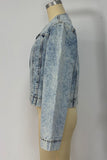 Button-Front Denim Jacket