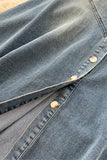 Strappy Button-Front Denim Dress