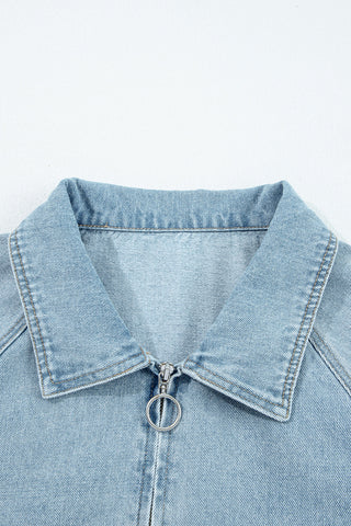 Casual Zip-Up Denim Jacket