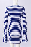 Striped Keyhole Casual Dress