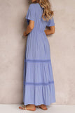 Flowy V-Neck Casual Maxi Dress