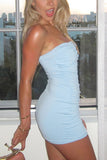 Strapless Ruched Casual Dress