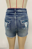 Floral Denim Shorts