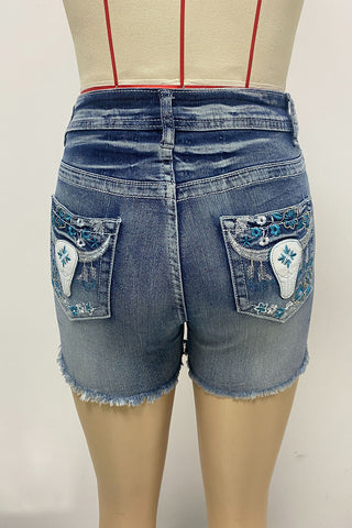 Floral Denim Shorts