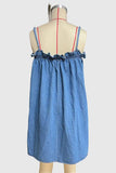 Floral Denim Swing Dress