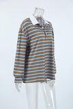 Striped Polo Long Sleeve Top