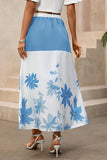 Floral Skirt with High Waist