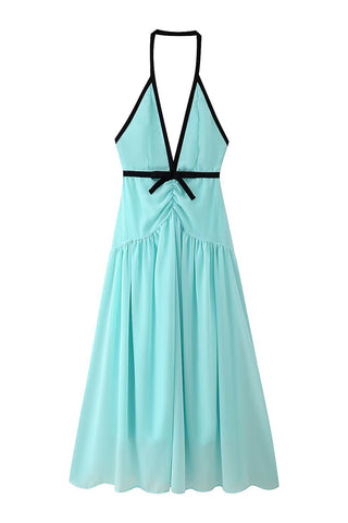 Halter-Neck A-Line Casual Dress