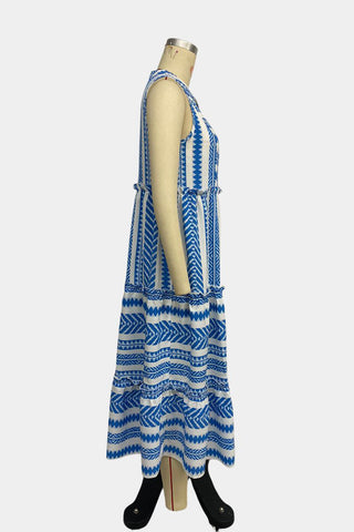 Sleeveless Geometric Casual Dress