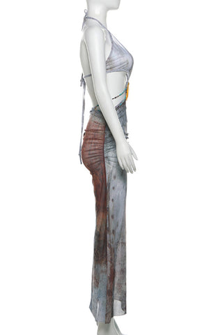 Halter Cut-Out Casual Maxi Dress