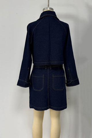 Chic Denim Skirt Set