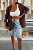 Distressed High-Waist Casual Shorts