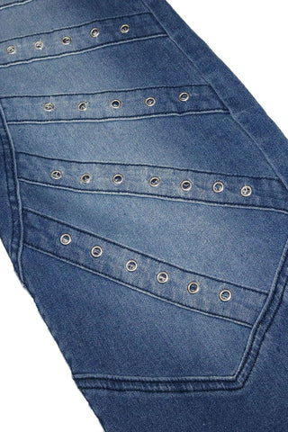 Embellished Straight-Leg Denim Jeans