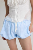 Striped Elastic Waist Casual Shorts