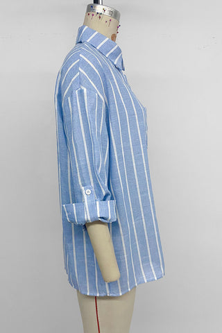 Striped Button-Front Shirt