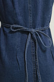 Button-Front Denim Mini Dress