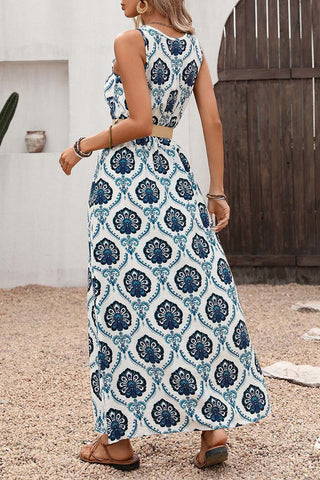 Sleeveless Printed Maxi Dress