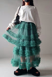 Layered Ruffle Maxi Skirt