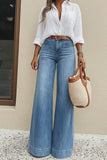 Classic Wide-Leg Denim Trousers
