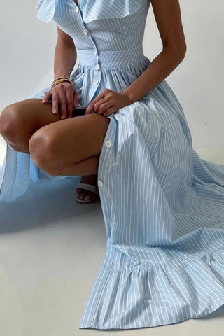 Ruffle-Detail Button-Front Dress