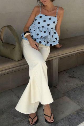 Polka Dot Peplum Camisole