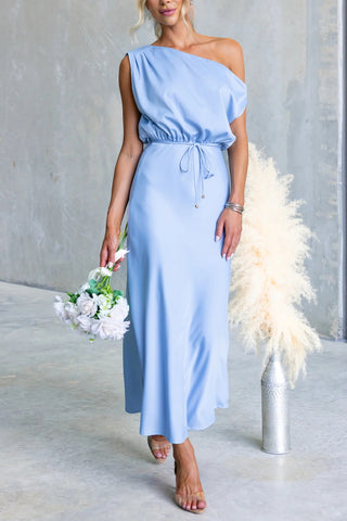Elegant One-Shoulder Casual Dress