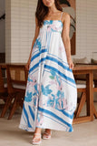 Floral Maxi Dress with Geometric Accents