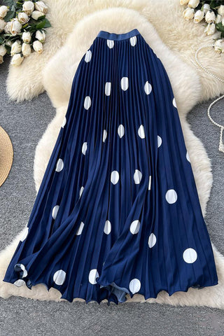 Polka Dot Pleated Skirt