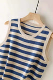 Striped Sleeveless Knit Tank