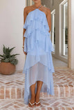 Layered Halter Maxi Dress