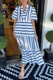 Striped Casual Midi Dress