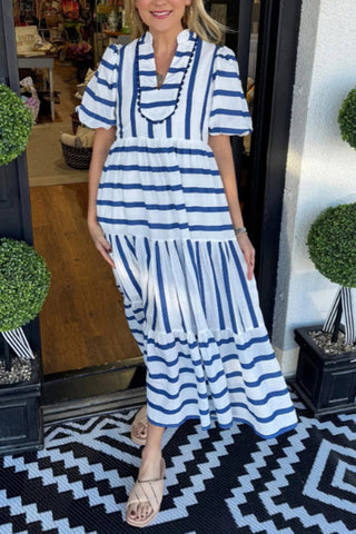 Striped Casual Midi Dress