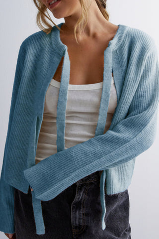 Open-Front Knit Cardigan