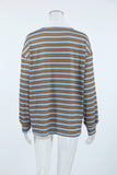 Striped Polo Long Sleeve Top