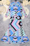 Geometric Pattern Skirt Set