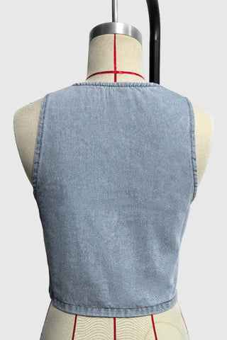 Tie-Front Sleeveless Pants Set