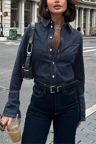Classic Button-Up Denim Shirt